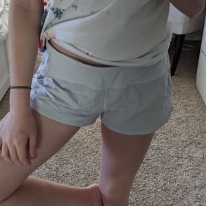 white lululemon speed shorts